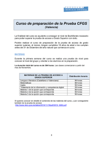 Curso de preparación de la Prueba CFGS  (Valencia)
