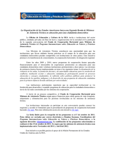 Convocatoria de Propuestas - Fondo de Cooperación Horizontal OEA/ Call for Proposals- OAS Horizontal Cooperation
