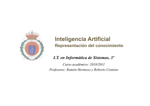 Inteligencia Artificial Representación del conocimiento I.T. en Informática de Sistemas, 3º