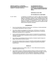Fija requisitos para la internación de estacas y plantas de los géneros populus y salix y deroga resoluciones N°969 y N°1.142