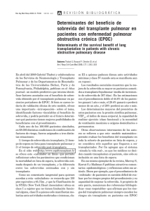 Pag. 79- Determinantes del beneficio de sobrevida del transplante pulmonar en pacientes con enfermedad pulmonar obstructiva cr nica (EPOC)