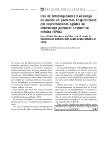 Pag. 83 - Uso de betabloqueantes y el riesgo de muerte en pacientes hospitalizados por exacerbaciones agudas de enfermedad pulmonar obstructiva cr nica (EPOC)