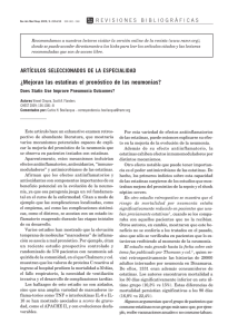 Pag. 210 - Mejoran las estatinas el pron stico de las neumonias?; Empleo actual y futuro del manitol como test provocador bronquial en la pr ctica cl nica; Validaci n de las gu as de IDSA y ATS de 2007 de neumon a severa de la comunidad.