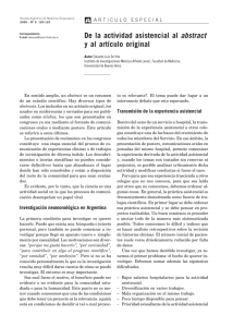 Pag. 120 - De la actividad asistencial al abstract y al art culo original