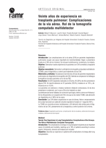 Veinte años de experiencia en trasplante pulmonar: Complicaciones