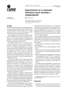 Supervivencia en la neumonía intersticial usual asociada a colagenopatías Al Editor: