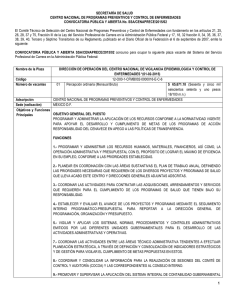 Convocatoria Pública y Abierta SSA/CENAPRECE/2015/02