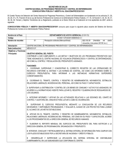 Convocatoria Pública y Abierta SSA/CENAPRECE/2015/01