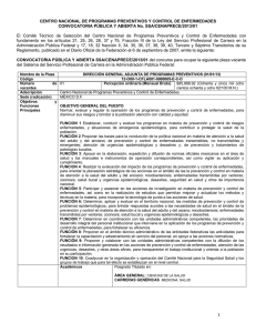 Convocatoria Pública y Abierta SSA/CENAPRECE/2013/01