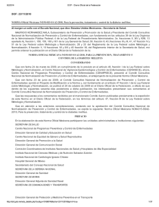 Norma Oficial Mexicana NOM-015-SSA2-2010 Para la prevención, tratamiento y control de la diabetes mellitus