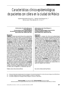 Caracteristicas clinico-epidemiologicas de pacientes con colera en la ciudad de Mexico