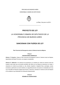 PDF - 108.6 KB - Proyecto de Ley - Plan provincial de emergencia contra la (...)