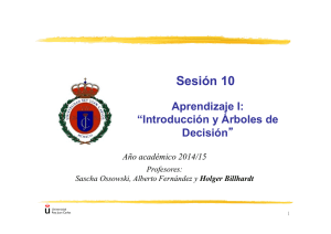 Sesión 10 Aprendizaje I: “Introducción y Árboles de Decisión