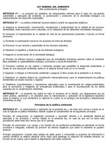 LEY GENERAL DEL AMBIENTE ARTICULO 1º Bien jurídicamente protegido