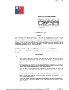 Reemplaza resolución exenta N°30 de fecha 23 de enero de 2015 la que aprueba bases para los concursos N°1,2 y 3 temporada 2015, Región de Coquimbo