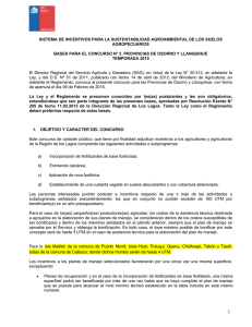 Bases para el concurso N°2 provincias de Osorno y Llanquihue, temporada 2015, región de Los Lagos (modificación incorpora praderas)