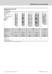 Distribución de corriente Sistemas de barras PLS hasta 800/1600A