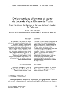 De las cantigas alfonsinas al teatro the Tud&iacute;a case