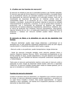 ¿Cuáles son las fuentes de mercurio?