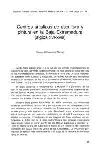 Centros artísticos de escultura y pintura en la Baja Extremadura (siglos xvi-xviii)