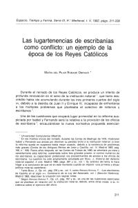 Las lugartenencias de escribanías como conflicto: un ejemplo de la