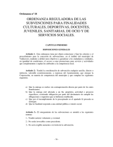 Ordenanza reguladora de las subvenciones para finalidades culturales,deportivas...