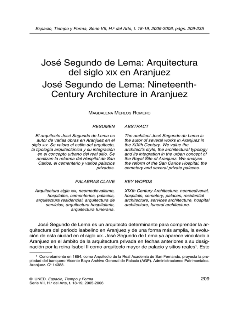 José Segundo de Lema Arquitectura del siglo en Aranjuez