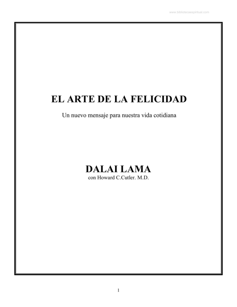 DALAI LAMA- El Arte De La Felicidad