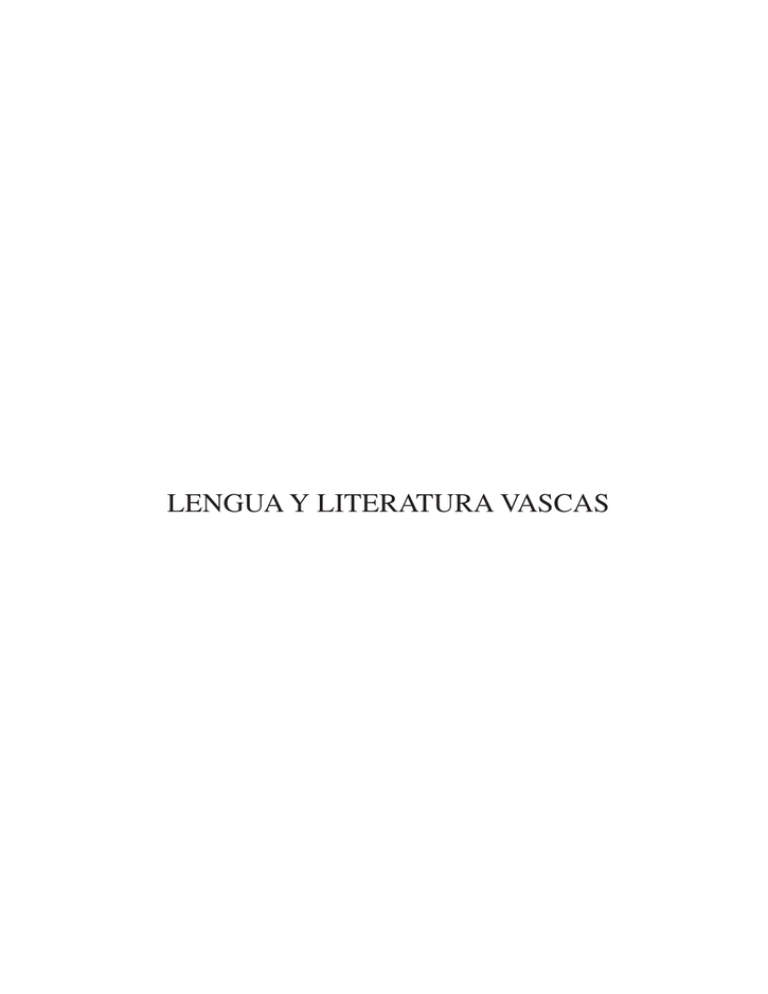 LENGUA Y LITERATURA VASCAS