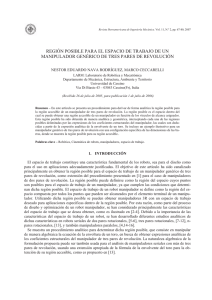 REGIÓN POSIBLE PARA EL ESPACIO DE TRABAJO DE UN