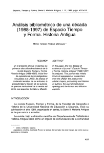 Análisis bibliométrico de una década (1988-1997) de Espacio Tiempo