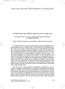 HISTORIA ORAL DEL SINDICALISMO SOCIALISTA (1888-1975)