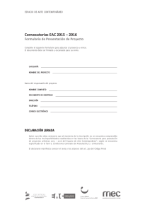 Convocatorias EAC 2015 – 2016 Formulario de Presentación de Proyecto