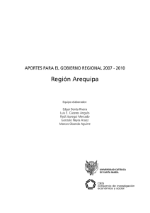 Aportes para el gobierno regional 2007-2010: Región Arequipa