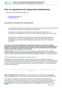 Vivir la experiencia de Cooperación Institucional