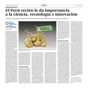 “El Perú recién le da importancia a la ciencia, tecnología e innovación”