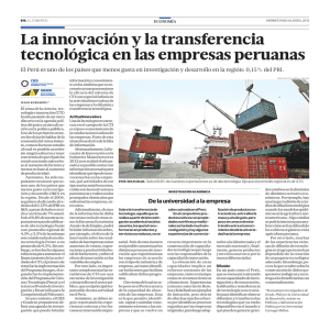“La innovación y la transferencia tecnológica en las empresas peruanas”