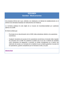 Informe de la Secretaría del Consejo para la Unidad de Mercado