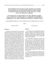 TRATAMIENTO PSICOLÓGICO DEL HABITO DE FUMAR: