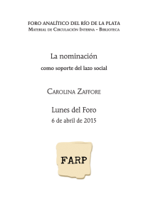 La nominación como soporte del lazo social por Carolina Zaffore - 6 de abril de 2015
