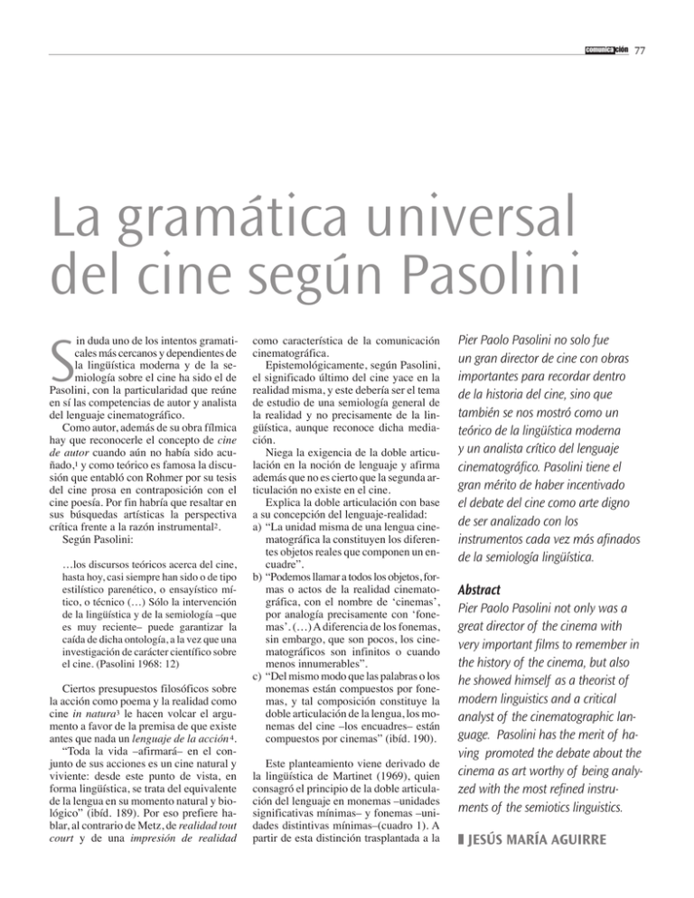 La Gram Tica Universal Del Cine Seg N Pasolini.