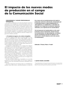 El impacto de los nuevos modos de producci n en el campo de la Comunicaci n Social.