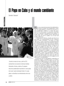 El Papa en Cuba y el mundo cambiante