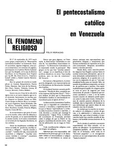 El pentecostalismo cat lico en Venezuela: su marco hist rico.
