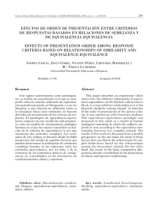 EFECTOS DE ORDEN DE PRESENTACIÓN ENTRE CRITERIOS DE EQUIVALENCIA-EQUIVALENCIA