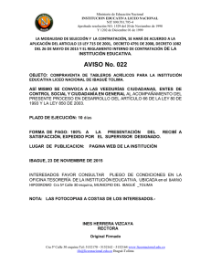 Ministerio de Educación Nacional NIT 890.701.795-4 INSTITUCION EDUCATIVA LICEO NACIONAL