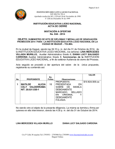 ACTA CIERRE INV. 044 SUMINISTRO KITS DIPLOMAS Y MEDALLAS 2014 31-oct-14
