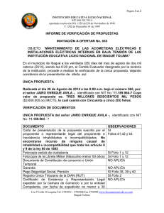 EVALUACI N INV. 033 MANTENIMIENTO ELECTRICO 2014 27-ago-14