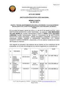 ACTA CIERRE MC-001 PINTURA,MANTENIMIENTO CAPILLA Y CULATAS 2014 22-ago-14