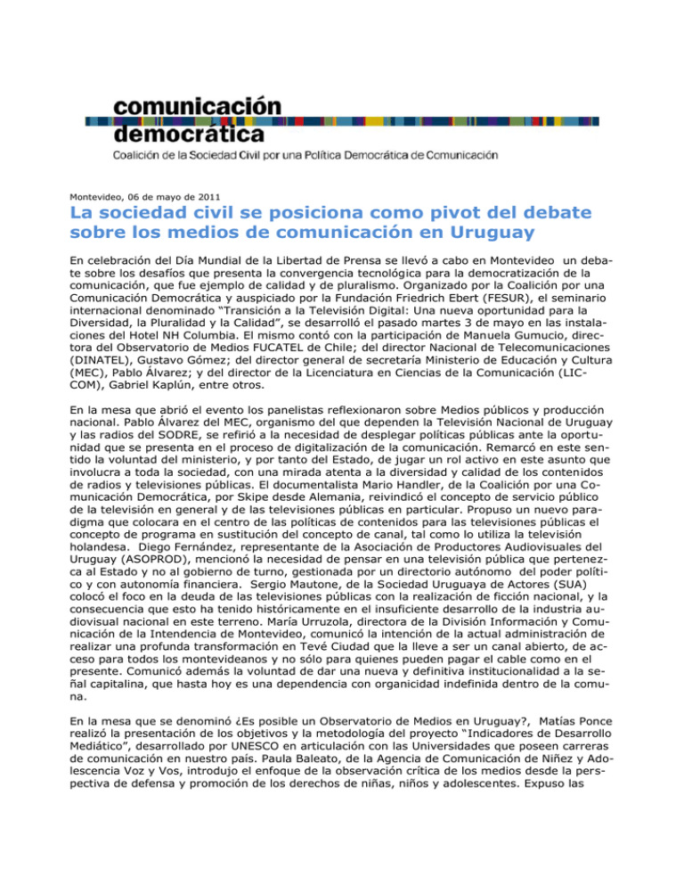 La sociedad civil se posiciona como pivot del debate